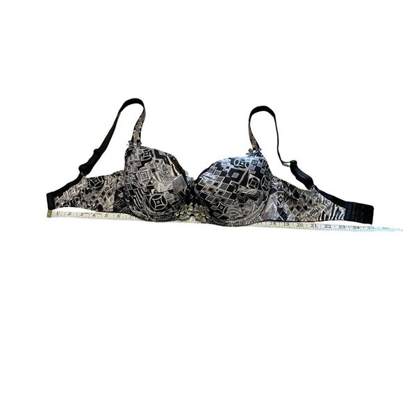 CORIN Lace Padded Bra Floral 34F Black Gray White 3 Hook Closure Underwire 12814 - Picture 9 of 10